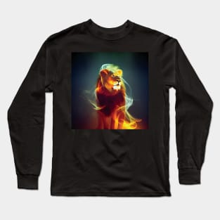 Majestic Lion with glowing aura Long Sleeve T-Shirt